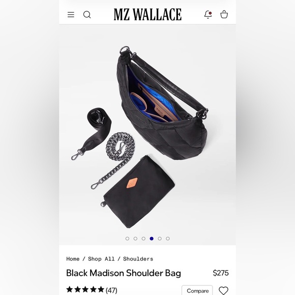 MZ Wallace Black Madison Shoulder Bag - Picture 7 of 12